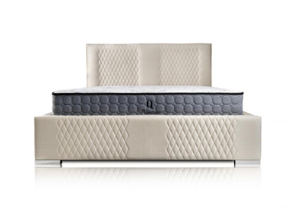 Bed Beige Double bed Modern Luxury Bed Upholstery Fabric Bedroom Modern new